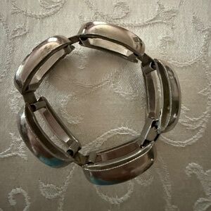 RETRO Silver Tone Link Bracelet w/ clasp